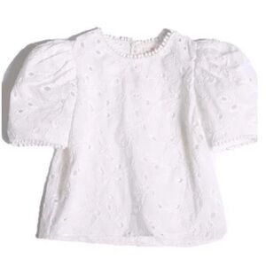 Mini Boden White Eyelet Kids Blouse